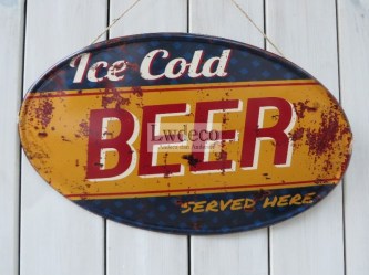 ovaal ice cold beer 56x33cm